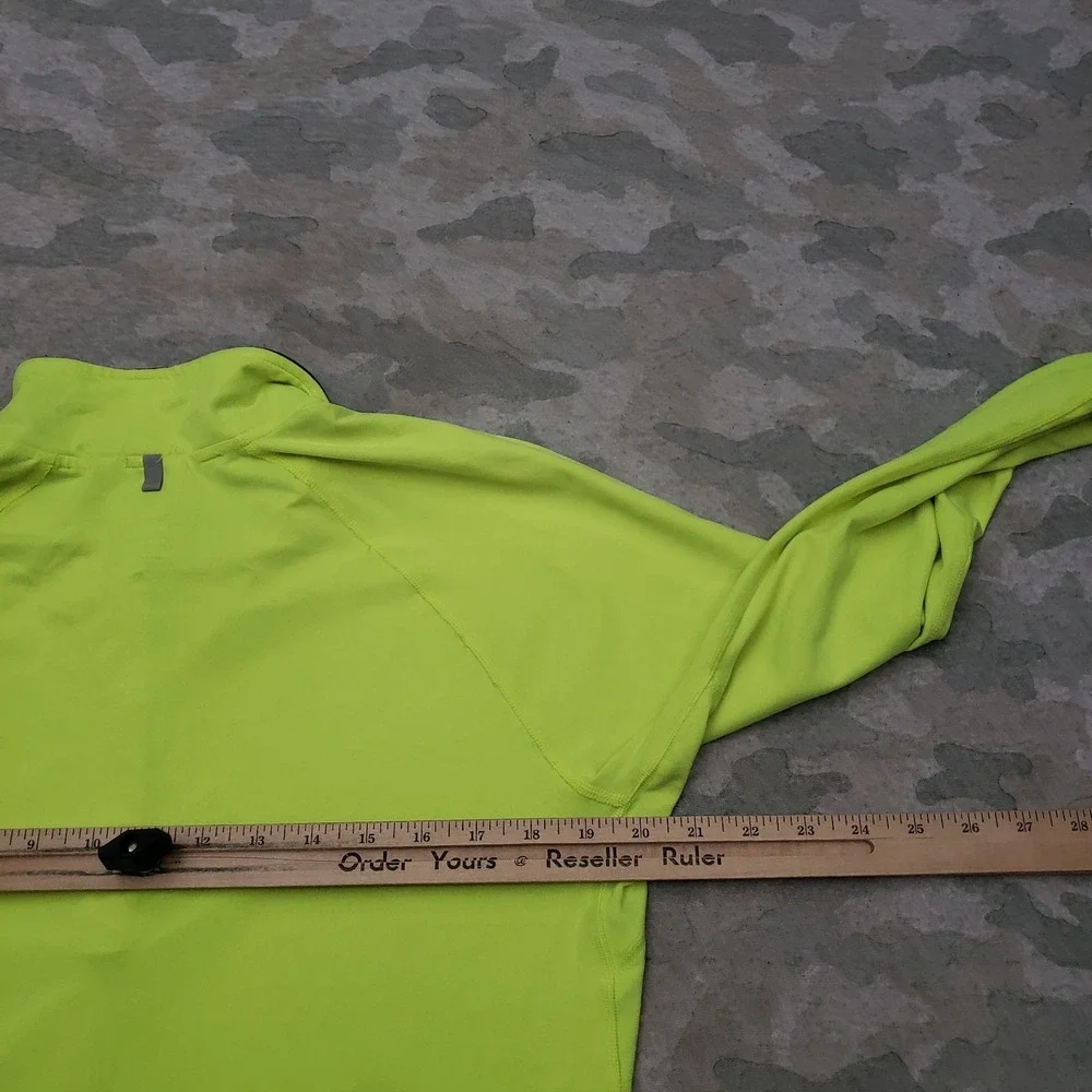 Nike Running Shirt Mens Large Green Dri-Fit Quarter Zip Long Sleeve Outdoors